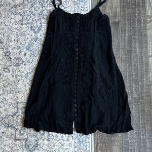 Black Button-Down sundress / beach coverup Dress